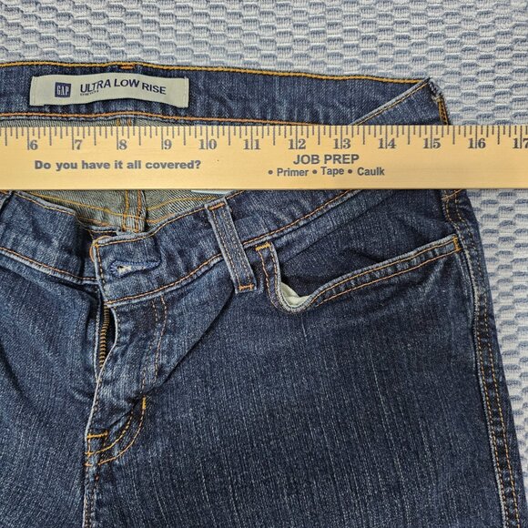 Gap Y2K Fashion Ultra Low Rise Ankle Flare Bootcut Jeans - Dark Wash Size 10 - Picture 7 of 11